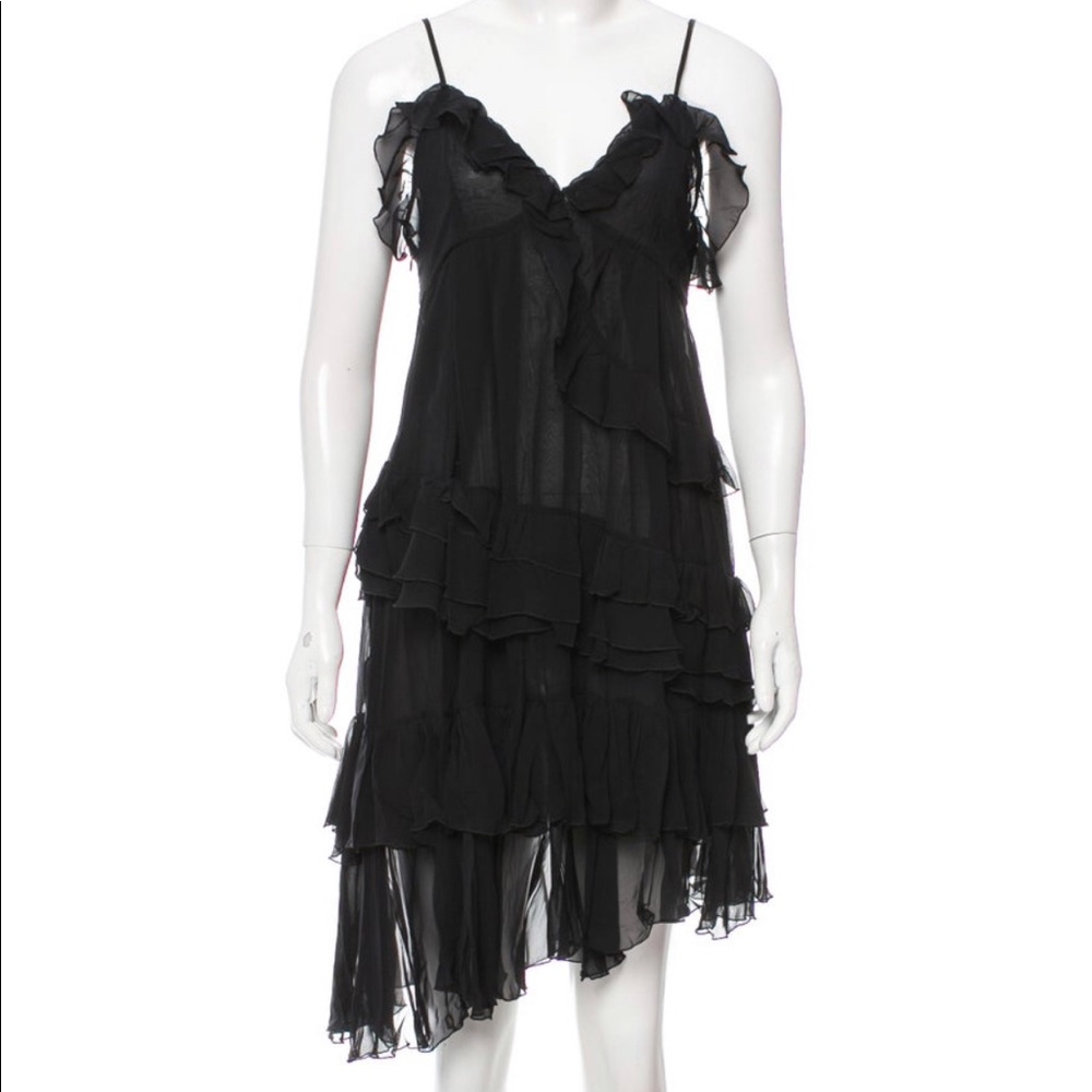 Sexy Black lace silk Designer Spaghetti strap